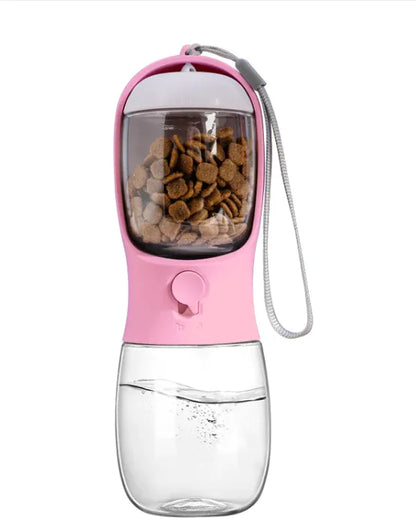 Portable Dog Water Bottle with Food Container