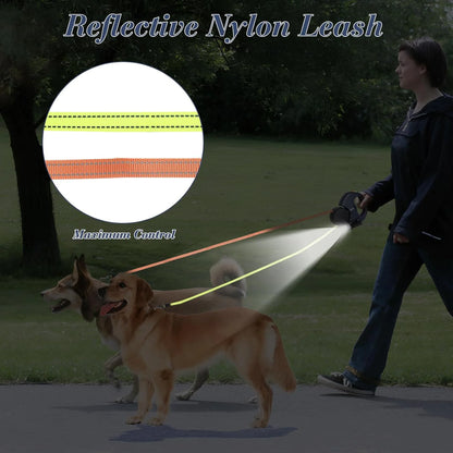 Dual Retractable Dog Leash — Walk Two Dogs with Zero Tangles