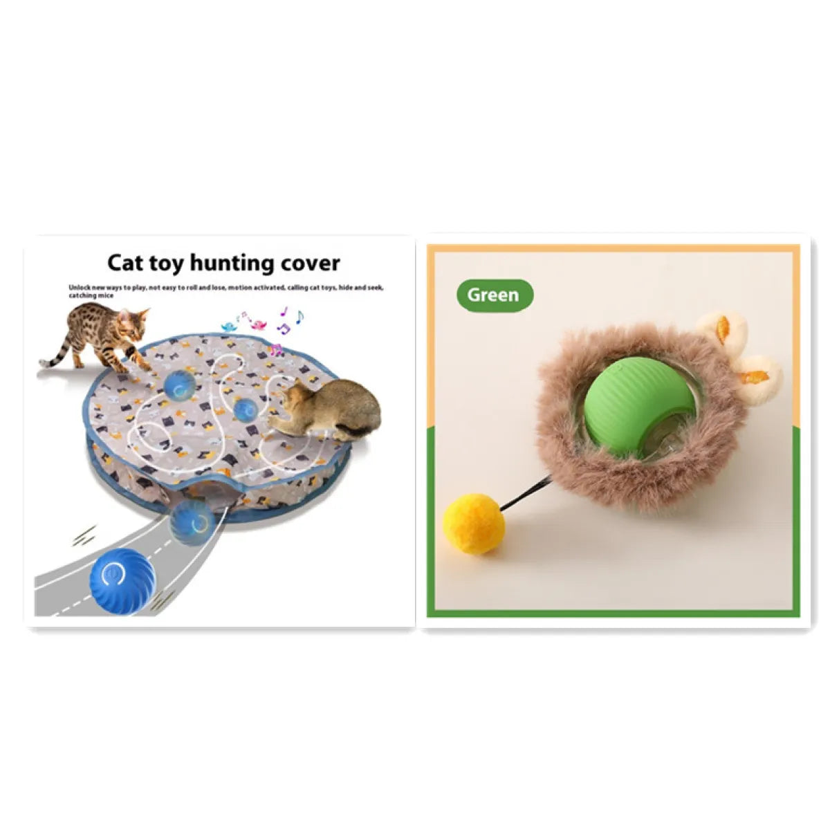 Interactive Plush Cat Rolling Ball