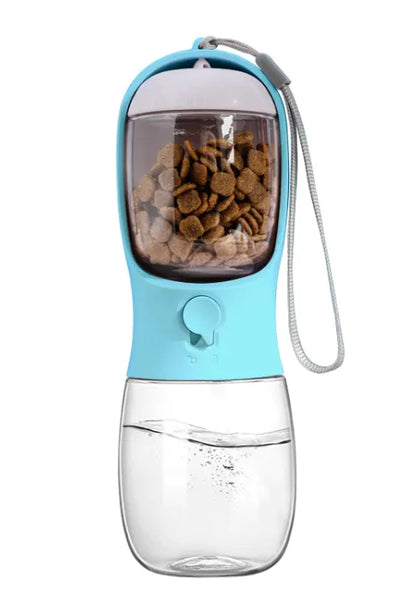 Portable Dog Water Bottle with Food Container