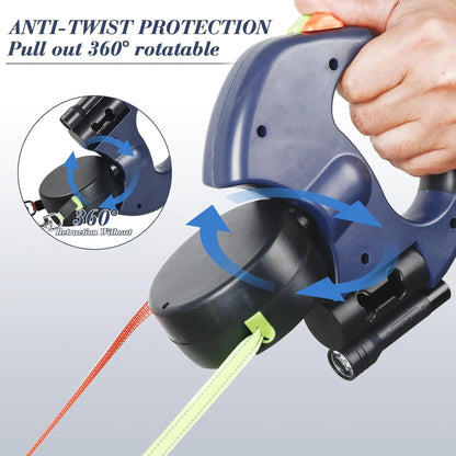 Dual Retractable Dog Leash — Walk Two Dogs with Zero Tangles
