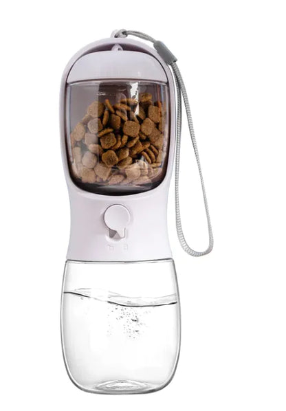 Portable Dog Water Bottle with Food Container